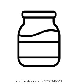 jam storage glass container processed food editable outline icon.