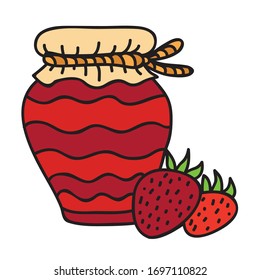 Jam and strawberry. Vector illustration