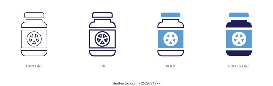 Jam tasting icon in 4 different styles. Thin Line, Line, Bold, and Bold Line. Duotone style. Editable stroke.