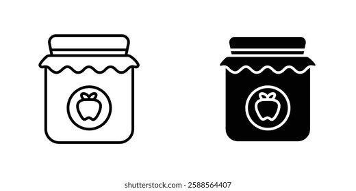 Jam vectors icons set in filled and strokes on white background