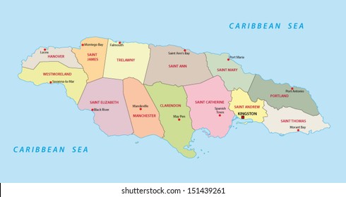 Jamaica Administrative Map