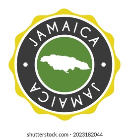 Jamaica Badge Map Vector Seal Vector Sign. National Symbol Country Stamp Design Icon Label. 