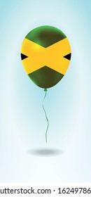Jamaica balloon with flag. Ballon in the Country National Colors. Country Flag Rubber Balloon. Vector Illustration.