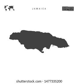 Jamaica Blank Vector Map Isolated on White Background. High-Detailed Black Silhouette Map of Jamaica.