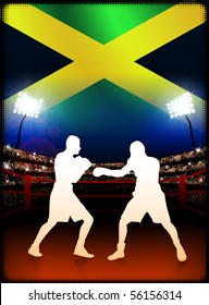 Jamaica Boxing on Stadium Background Original Illustration