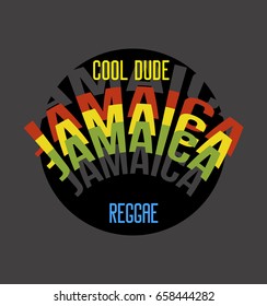 jamaica cool dude,t-shirt print poster vector illustration