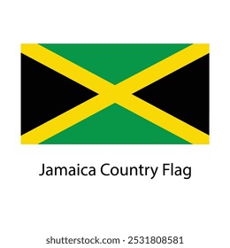 Jamaica Country Flag hand drawing illustration vector based drawing