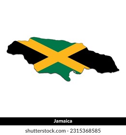 Jamaica Country - Flag Map