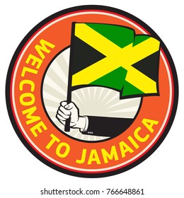 Jamaica country welcome sign or stamp. Vector illustration