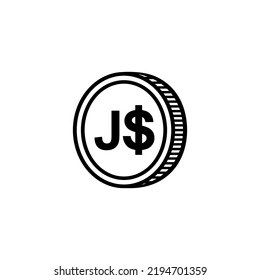 Jamaica Currency, JMD, Jamaican Dollar Icon Symbol. Vector Illustration