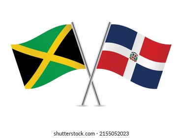 Jamaica Dominican Republic Crossed Flags Jamaican Stock Vector (Royalty ...