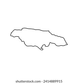 Jamaica easy linear  concept map. Outline map. Vector illustration.