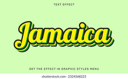 Jamaica editable text effect in 3d style