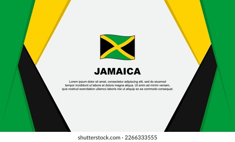 Jamaica Flag Abstract Background Design Template. Jamaica Independence Day Banner Cartoon Vector Illustration. Jamaica Background