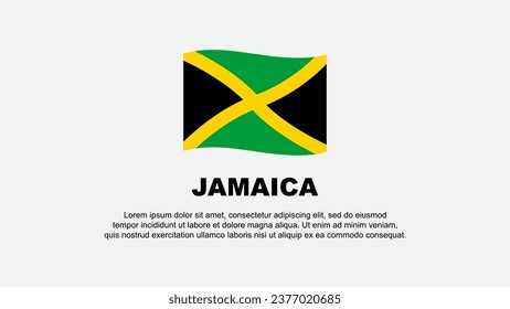 Plantilla de diseño de fondo de resumen de bandera de Jamaica. Banner del Día de la Independencia de Jamaica Ilustración de vectores de medios sociales. Antecedentes de Jamaica
