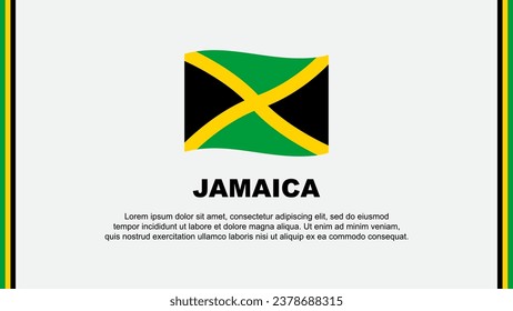 Jamaica Flag Abstract Background Design Template. Jamaica Independence Day Banner Social Media Vector Illustration. Jamaica Cartoon
