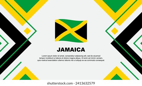 Plantilla de diseño de fondo de resumen de bandera de Jamaica. Ilustración de vectores de papel tapiz del Día de la Independencia de Jamaica. Ilustración de Jamaica