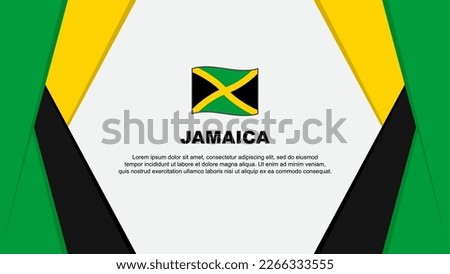 Jamaica Flag Abstract Background Design Template. Jamaica Independence Day Banner Cartoon Vector Illustration. Jamaica Background