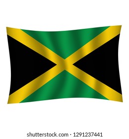 Jamaica flag background with cloth texture.Jamaica Flag vector illustration eps10. - Vector