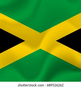 Jamaica flag background. Vector illustration.