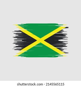 Jamaica Flag Brush Strokes. National Flag
