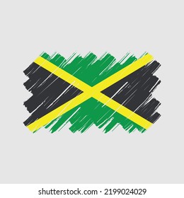 Jamaica Flag Brush Strokes. National Flag