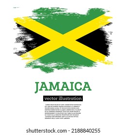 Bandera de Jamaica con pinceles. Ilustración vectorial. Día de la Independencia.