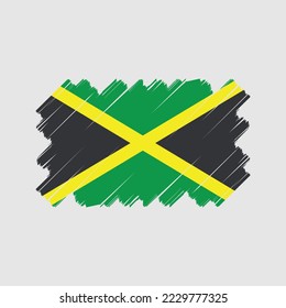 Ilustración del vector del pincel de bandera de Jamaica