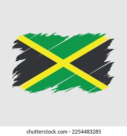 Jamaica Flag Brush Vector Illustration