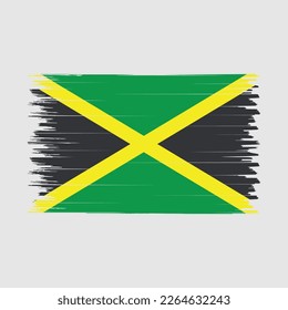 Jamaica Flag Brush Vector Illustration