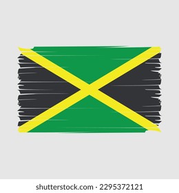 Ilustración del vector del pincel de bandera de Jamaica