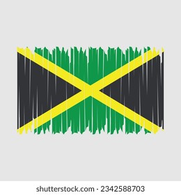 Jamaica Flag Brush Vector Illustration