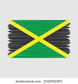 Jamaica Flag Brush Vector Illustration