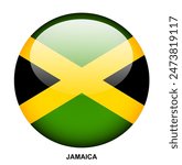 JAMAICA flag button on white background