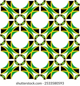 jamaica flag circle pattern. mandala background. vector illustration