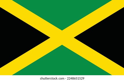 Jamaica Flag Design Illustration Vectors