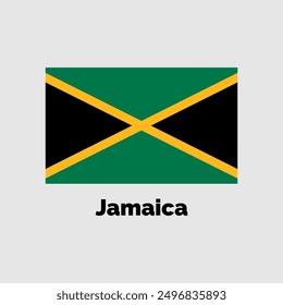 Jamaika Flagge Design, Vektorgrafik auf grauem Hintergrund für Grafik- und Webdesign.
