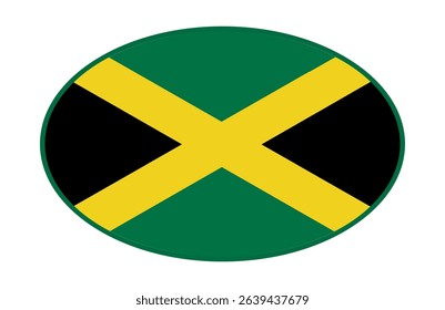 Jamaica flag ellipse shaped. vector	