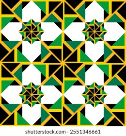 jamaica flag flower pattern. vector illustration