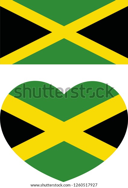 Jamaica Flag Jamaica Heart Vector Sticker Stock Vector (Royalty Free ...