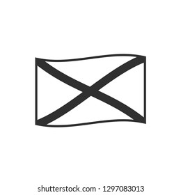 Jamaica flag icon in black outline flat design. Independence day or National day holiday concept.