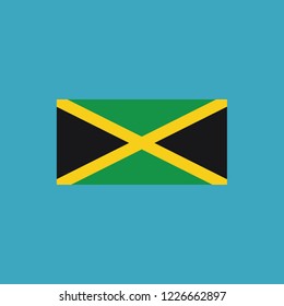Jamaica flag icon in flat design. Independence day or National day holiday concept.