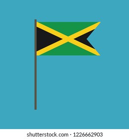Jamaica flag icon in flat design. Independence day or National day holiday concept.