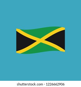 Jamaica flag icon in flat design. Independence day or National day holiday concept.