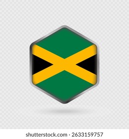 Ícone da bandeira da Jamaica em forma de hexágono.