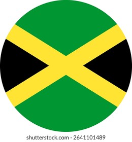 Jamaica flag illustrator country flags round symbol nation  