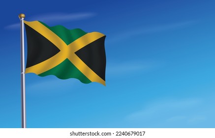 Bandera de Jamaica para la ilustración vectorial del Día de la Independencia