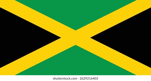 Jamaica flag for independence day. colorful national flag of jamaica.