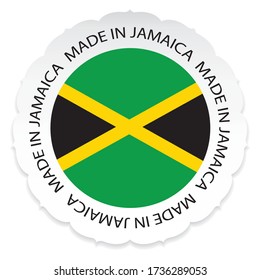 Jamaica Flag .Made in Jamaica a white background.Vector