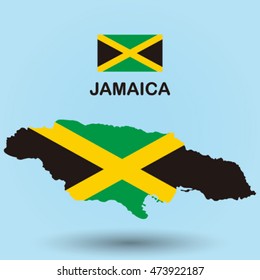 Jamaica flag map